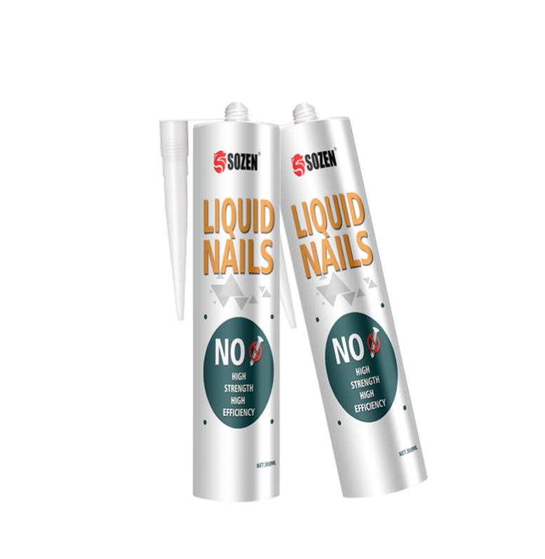 High efficiency bonding liquid nail adhesive construction replaces nail sealant free nail glue