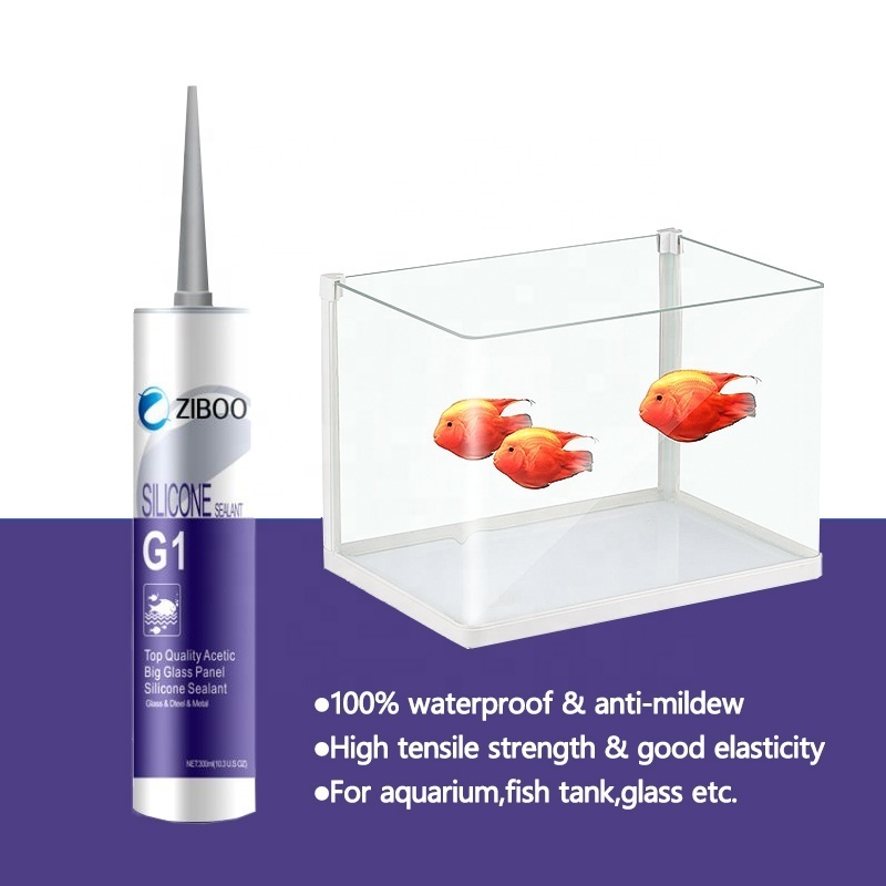 Ziboo-G1 Aquarium Anti-mildew Paste Acetic Glue Crystal Clear RTV Silicone Adhesive Sealant