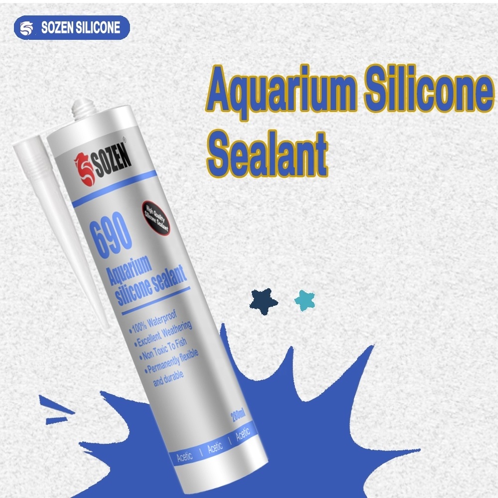 100% Mildewproof High Adhesion One Component Glue Acetic Silicone Sealant For Fish Tank