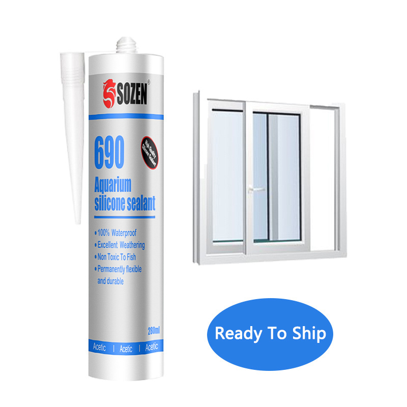 Sozen 690 One Component Acetic Curing Fast Caulk Sealing Silicone Glass Sealant Glue