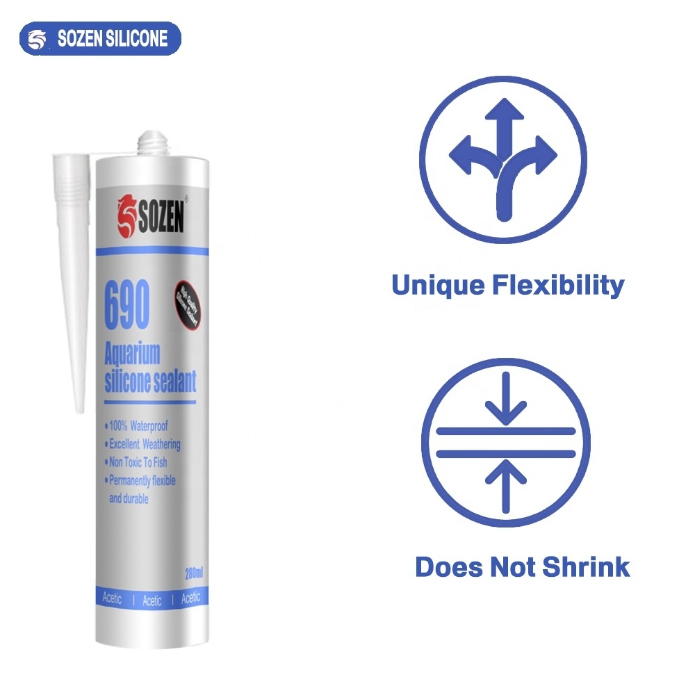 Sozen 690 One Component Acetic Curing Fast Caulk Sealing Silicone Glass Sealant Glue