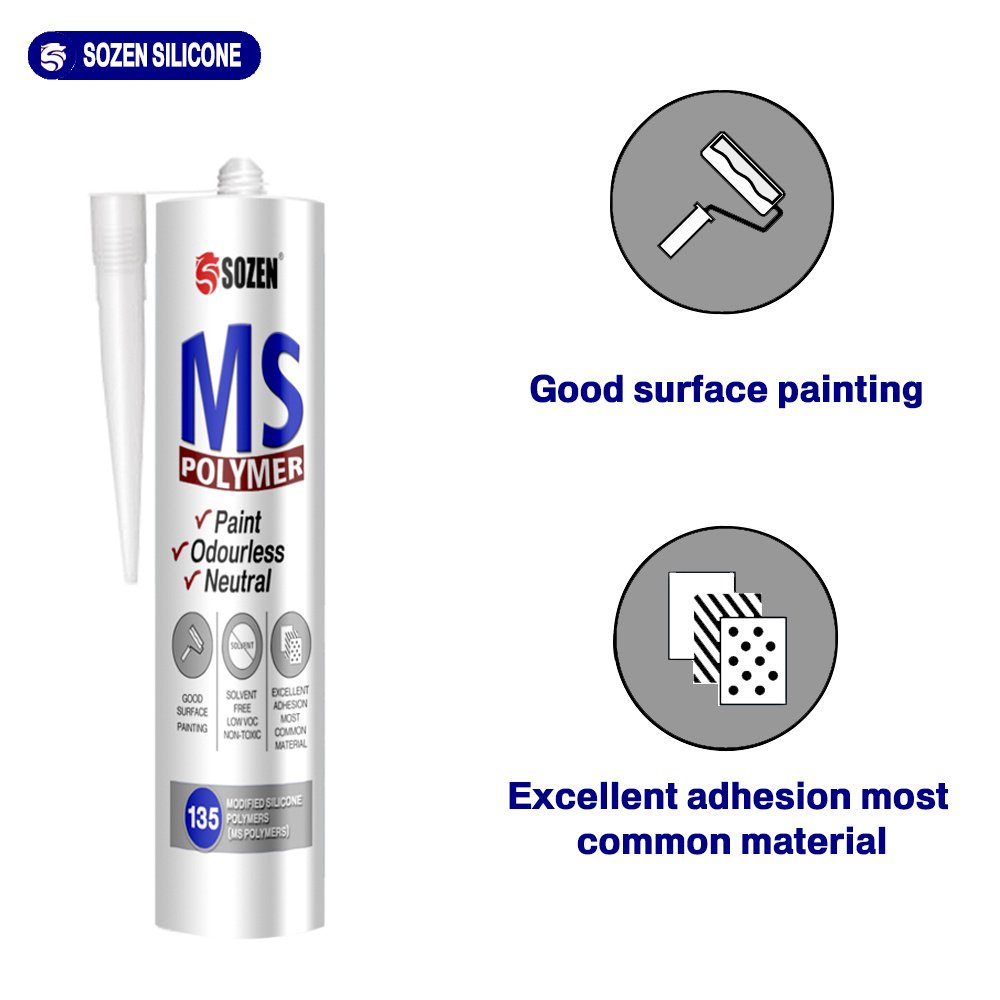 Ms Polymer Adhesive Glass 100% Waterproof Low VOC Neutral Cure Construction Sealant