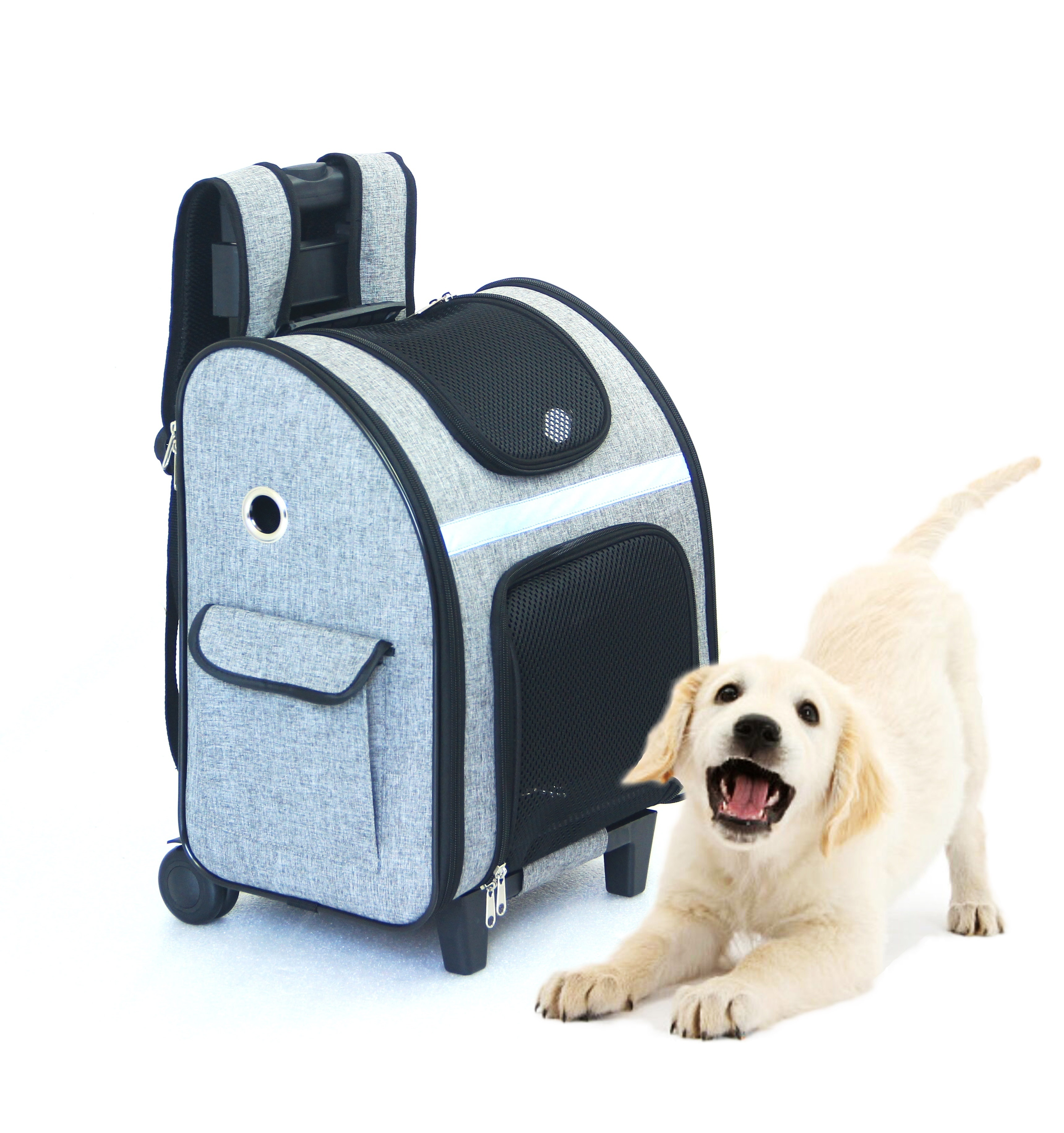 Airline Approved Dog Cat Pet Rolling Carrier Luggage Bags Hiking Backpacks on Wheels Pet Cages Carriers & Houses Small Animals