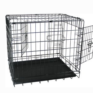 Amazon Hot Sale Foldable Pet Carrier Iron Wire Dog Cage Crate Kennel Carriers & Waterproof cover