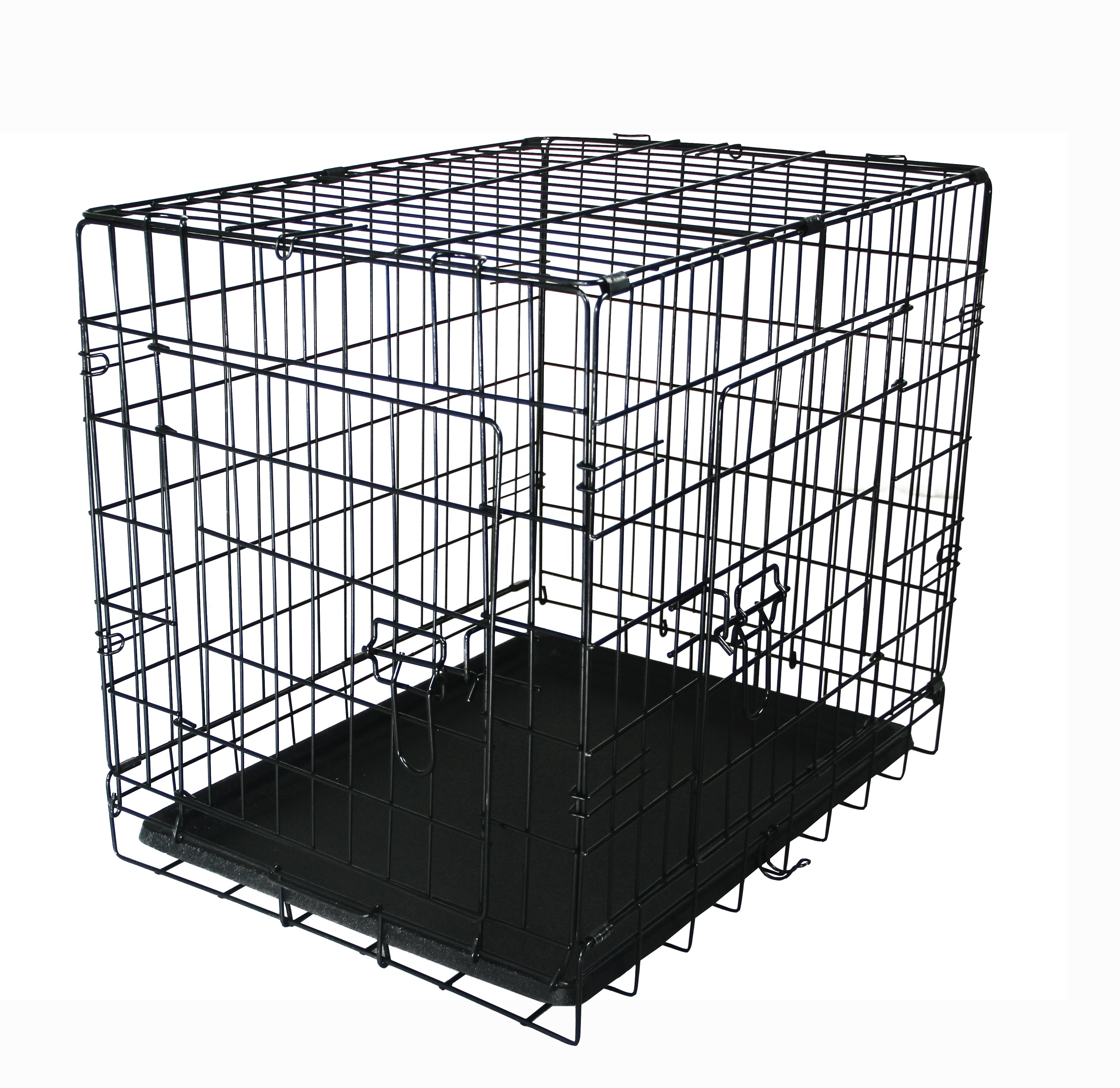 Amazon Hot Sale Foldable Pet Carrier Iron Wire Dog Cage Crate Kennel Carriers & Waterproof cover