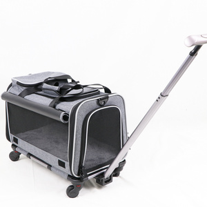 Dog & Cat Transport Carrier Bag Pet Cages with wheels Trolley Pet carrier