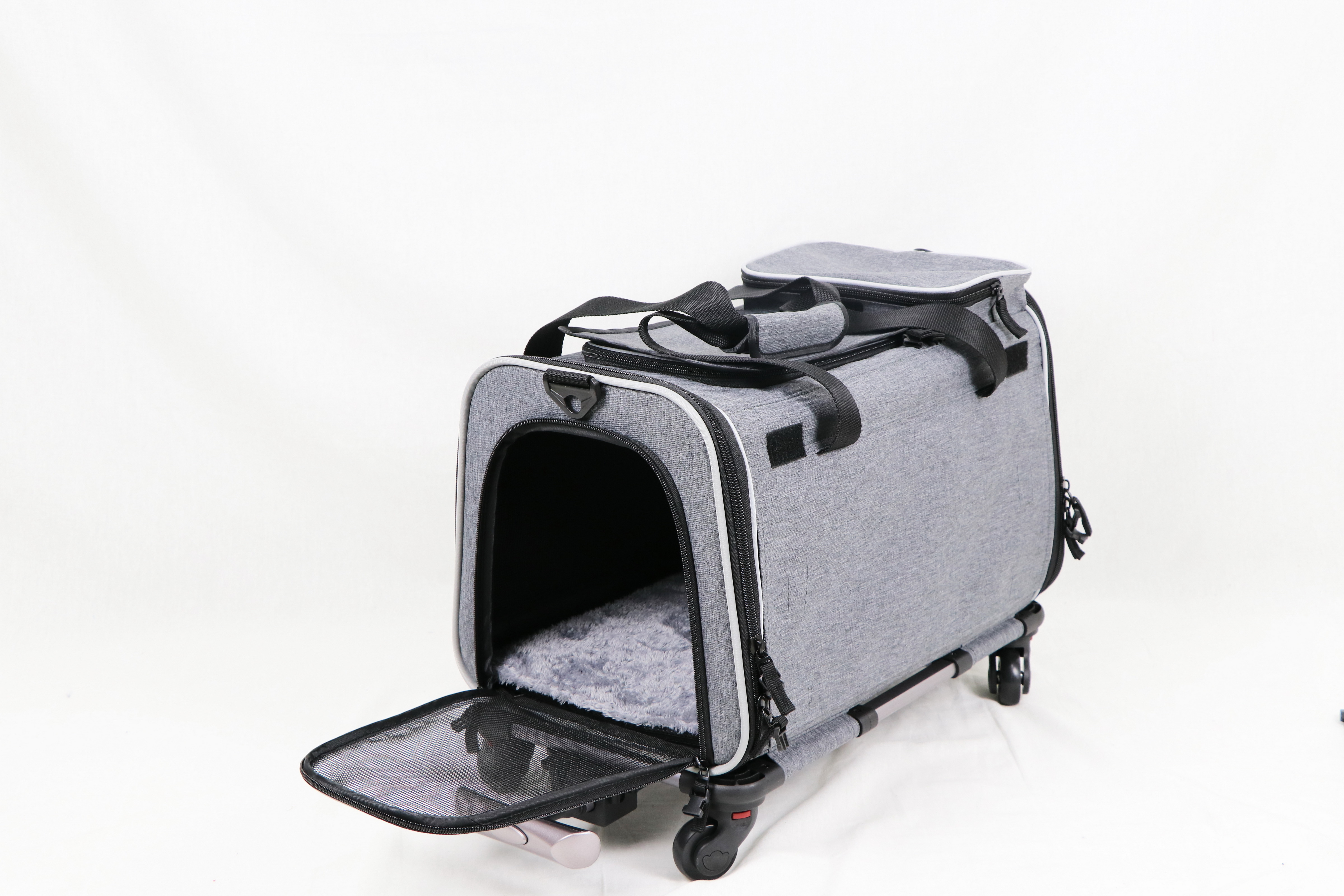 Dog & Cat Transport Carrier Bag Pet Cages with wheels Trolley Pet carrier