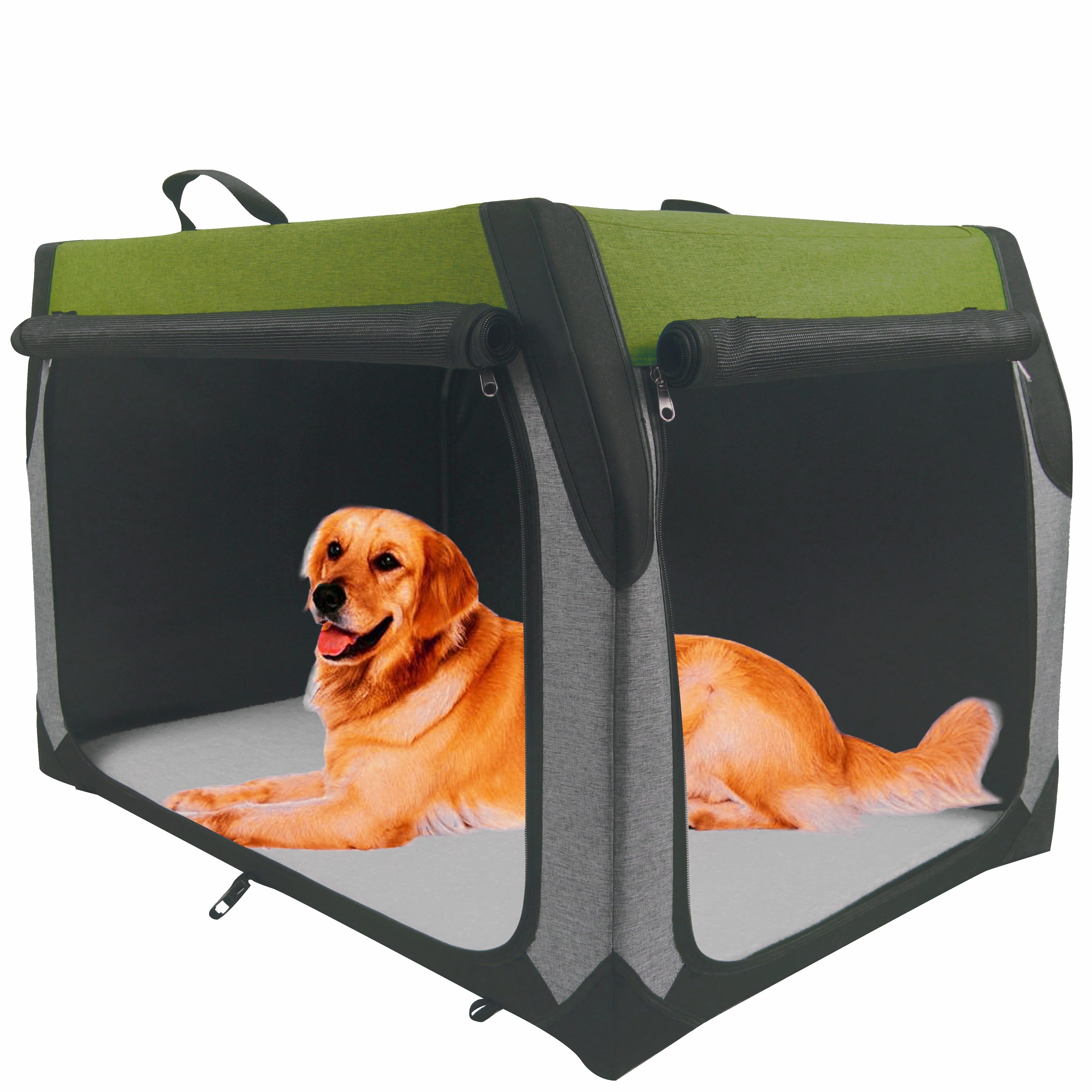 Indoor Outdoor Large Collapsible Soft Dog Kennels Crates for Camping