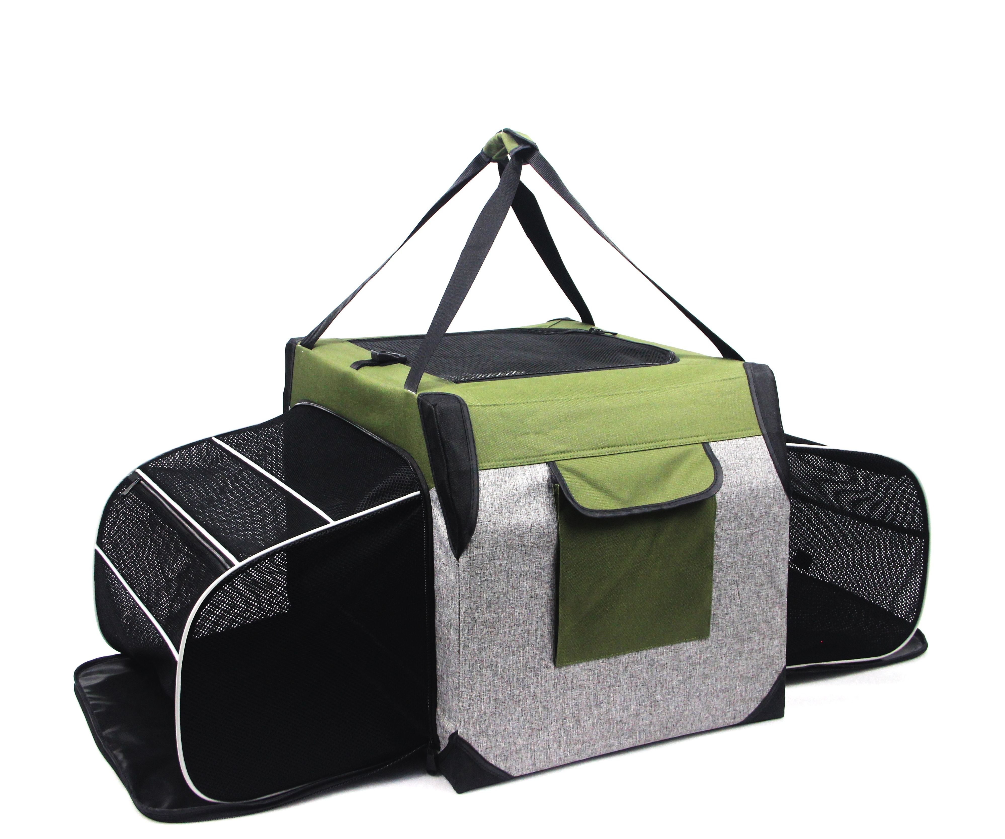 Soft Sided Dog Cage House Pet Carrier Foldable Luxury Training Dog Crates Kennel  with Dog Bed