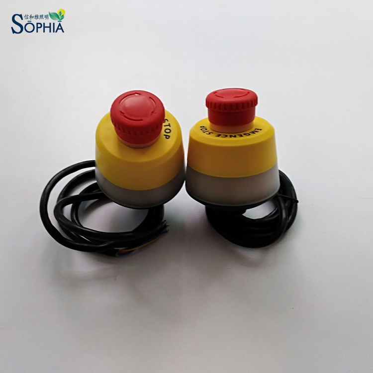 Sophia yellow red emergency stop push button illuminated switch