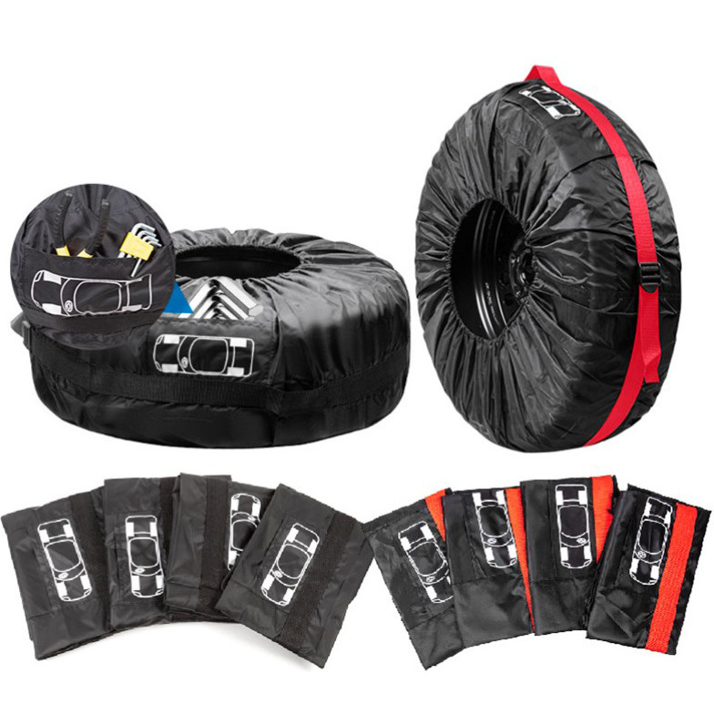 Practical strong durable portable folding storage business gifts tyre packaging polyester drawstring bags