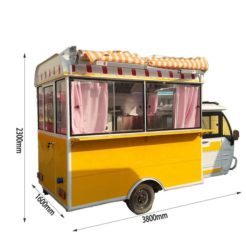 Mobile Electric Food Tricycle Ice Cream Hot Dog Pizza Food Cart