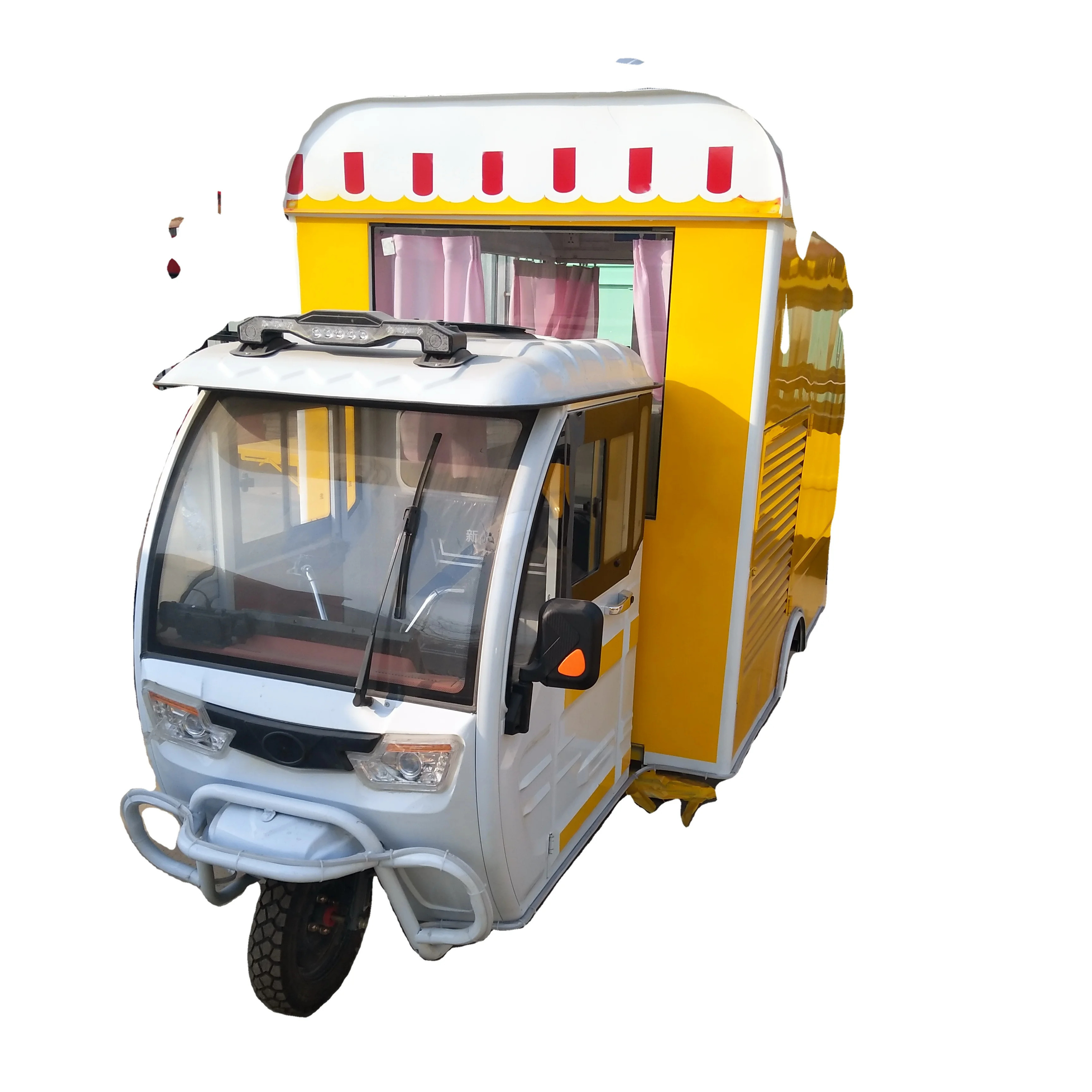 Electric 3 wheels street beer bar cart mobile food cart tricycle ice cream food truck with fully equipment