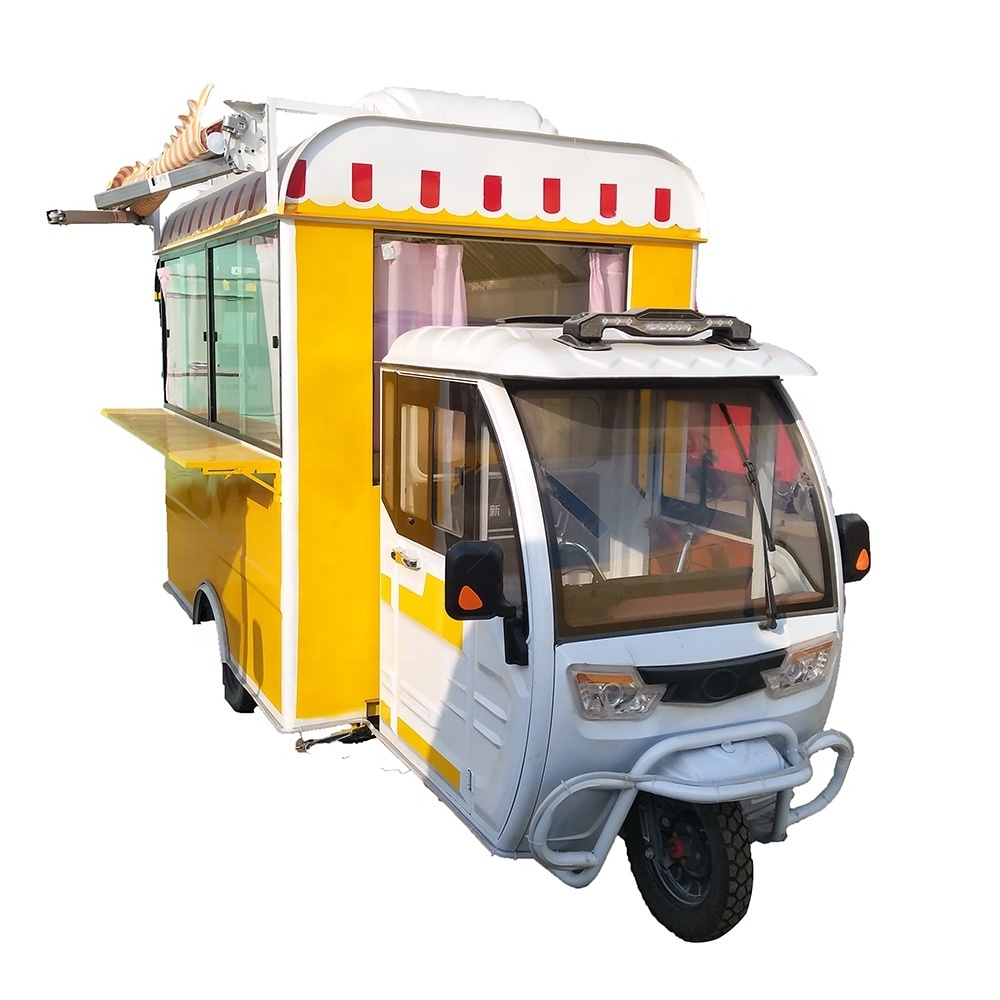 Mobile Electric Food Tricycle Ice Cream Hot Dog Pizza Food Cart