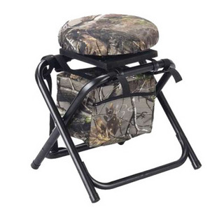 Swivel chair with gear bag hunting stoolhunting chair with camo printing fabic