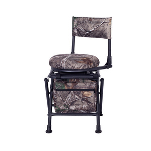 padded foldable swivel hunting chair with gear bag