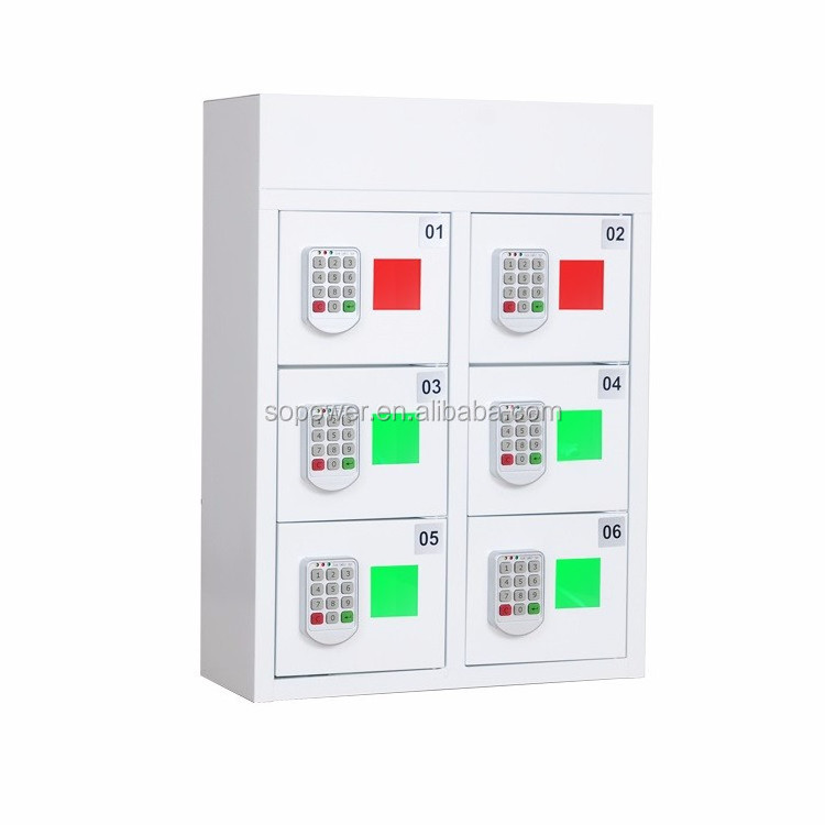 6 door mobile office digital safe cell phone charge lockers cell phone charing station phone charging locker with digital lock