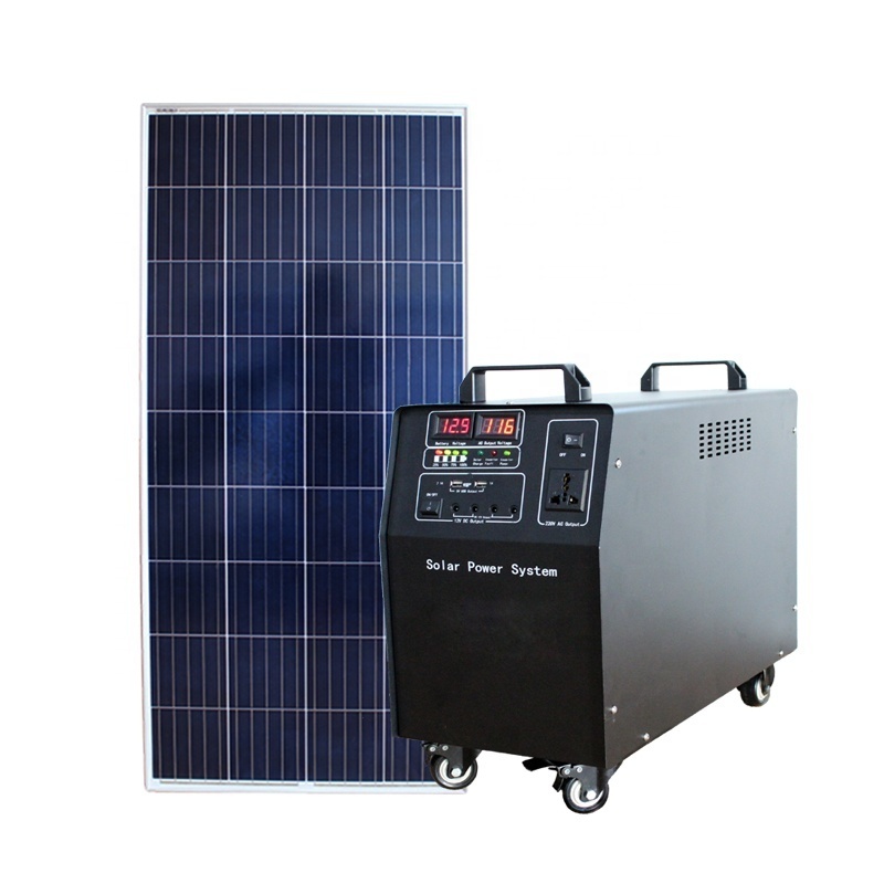 1500w complete kit portable power station with solar panel inverter AC DC