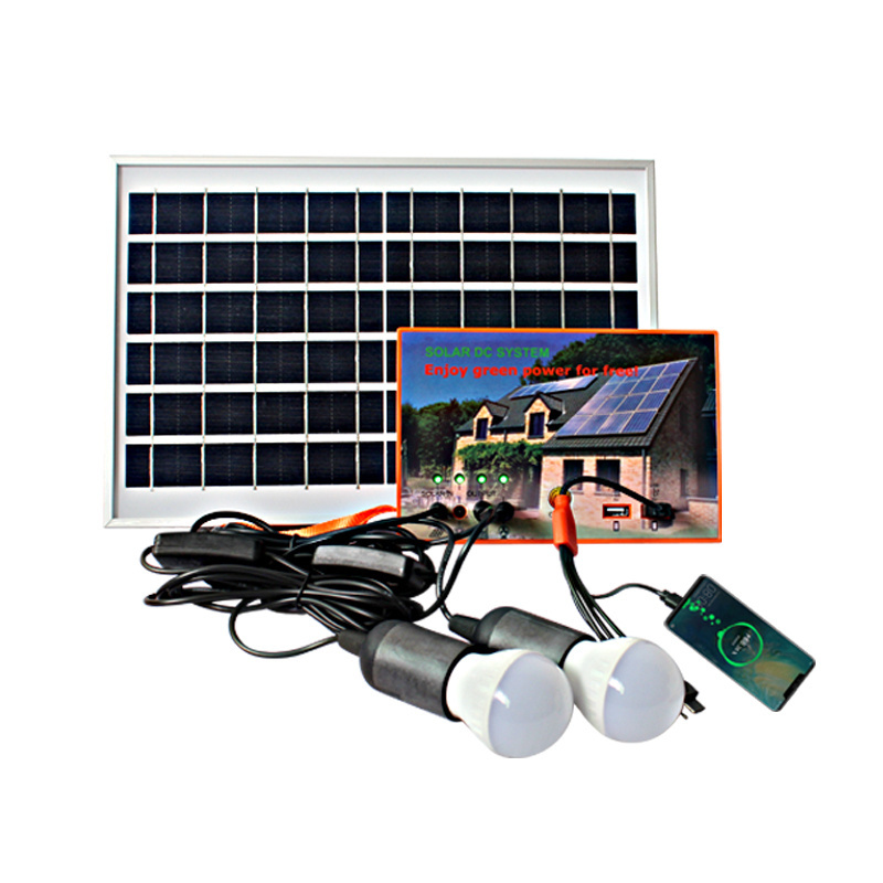 2015 indoor and outdoor 7w portable mini solar home lighting kits solar power system with mobile charger mini fanIpad