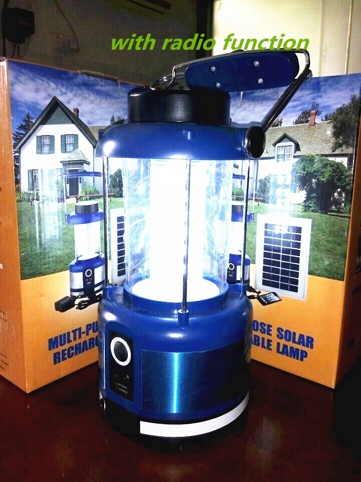 Emergency solar lantern with radio