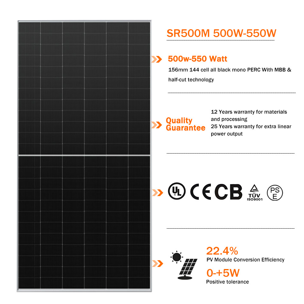 SRSOLAR Hybrid solar system 5kva 10kva off grid solar system complete kit for home farm solar irrigation system