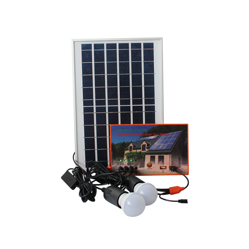 Hot selling 6W 10W 15W mini solar power lighting system portable DC solar kits for DC  home appliances