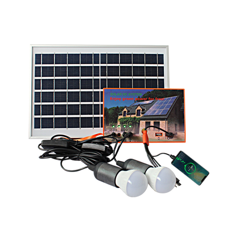 Hot selling 6W 10W 15W mini solar power lighting system portable DC solar kits for DC  home appliances