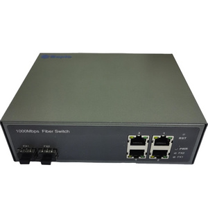 2 SFP Ports 4 RJ45 Ports Media Converter Manageable 10/100/1000M Dual Fiber Optic Media Converter