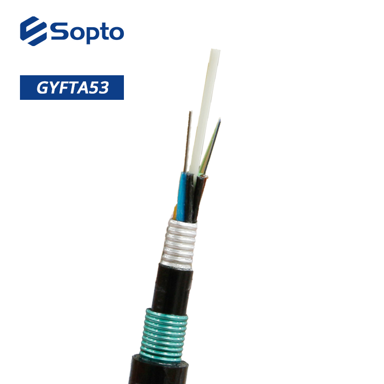 Fiber Optic Cable Manufacturers 4 8 24 48 96 Singlemode Multimode GYTA53 GYTY53 Outdoor Armored Optical Cable