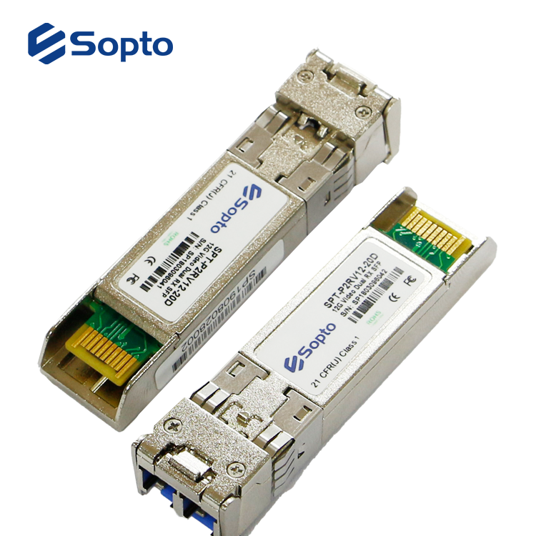 Sopto 12G Video SDI Transceiver SFP 20km LC Interface With DDM Dual Receiver 12G SFP Module