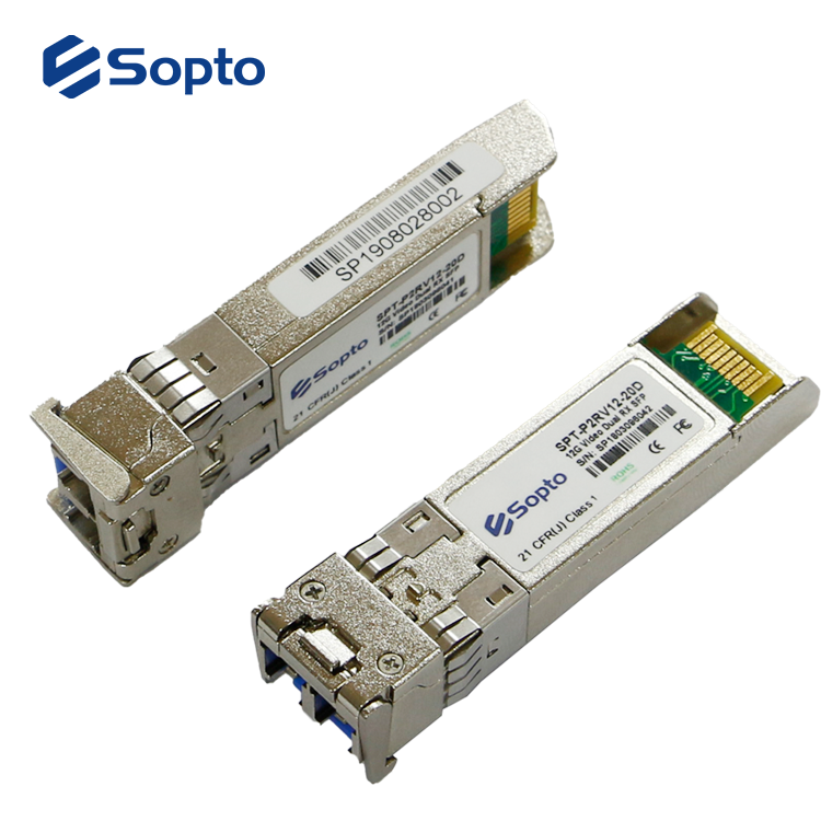 Sopto 12G Video SDI Transceiver SFP 20km LC Interface With DDM Dual Receiver 12G SFP Module