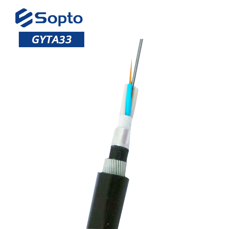 Fiber Optic Cable Manufacturers 4 8 24 48 96 Singlemode Multimode GYTA53 GYTY53 Outdoor Armored Optical Cable