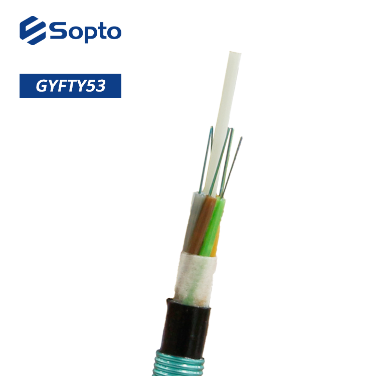 Fiber Optic Cable Manufacturers 4 8 24 48 96 Singlemode Multimode GYTA53 GYTY53 Outdoor Armored Optical Cable