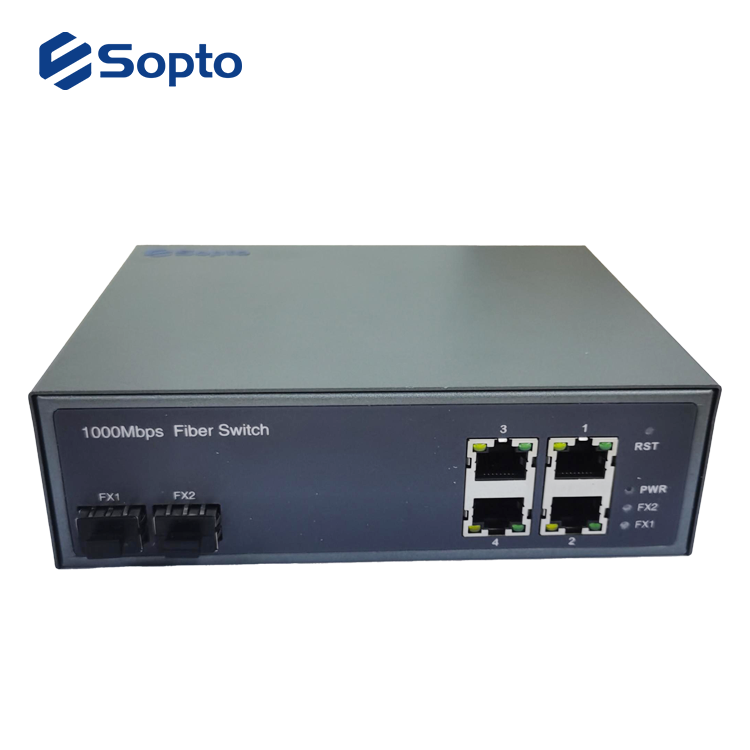 2 SFP Ports 4 RJ45 Ports Media Converter Manageable 10/100/1000M Dual Fiber Optic Media Converter