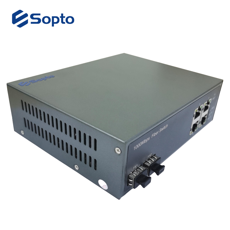 2 SFP Ports 4 RJ45 Ports Media Converter Manageable 10/100/1000M Dual Fiber Optic Media Converter