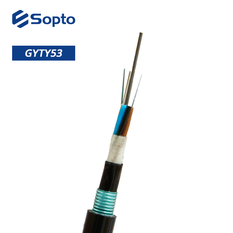 2 4 12 24 48 Direct Buried Fiber Optic Cable Outdoor GYTY 1km Single Mode G.652D Fiber Optic Cable