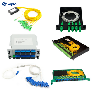 Sopto PLC Fiber Optic Splitter 1*4 1*8 1*16 1*32 Customized ABS Box Steel Tube Type PLC Splitter