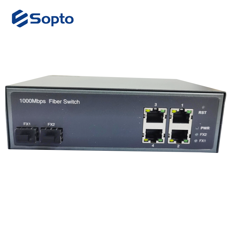 2 SFP Ports 4 RJ45 Ports Media Converter Manageable 10/100/1000M Dual Fiber Optic Media Converter