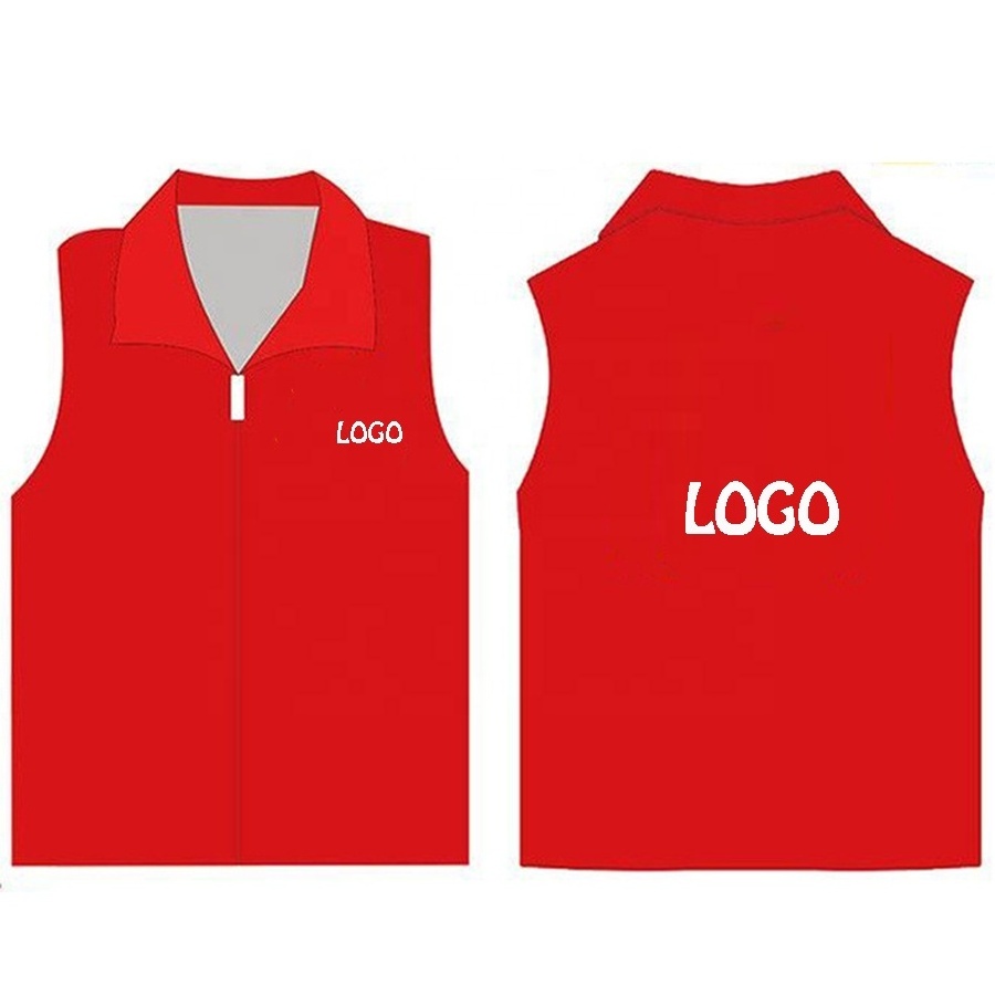 Wholesale Cheap Custom Unisex Advertising Volunteer Vest With Logo Printing Logo