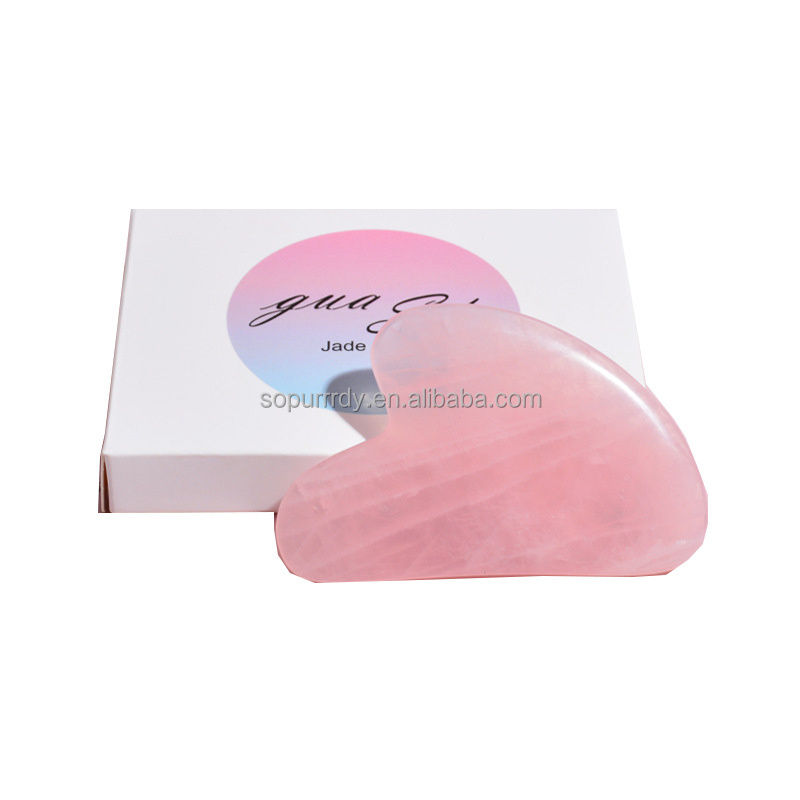 Hot Sales Skin Care Tools Custom Logo 100% Natural Crystal Facial Face Rose Quartz Roller Gua Sha Jade Roller