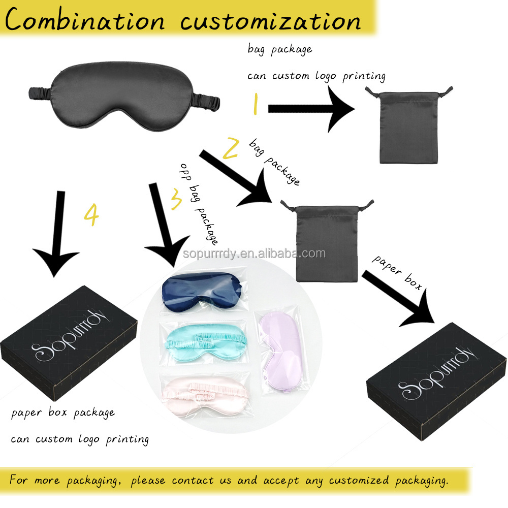 Wholesale reusable soft comfortable customized color printed adjustable silk satin sleep gold eye masks eyeshade for men women