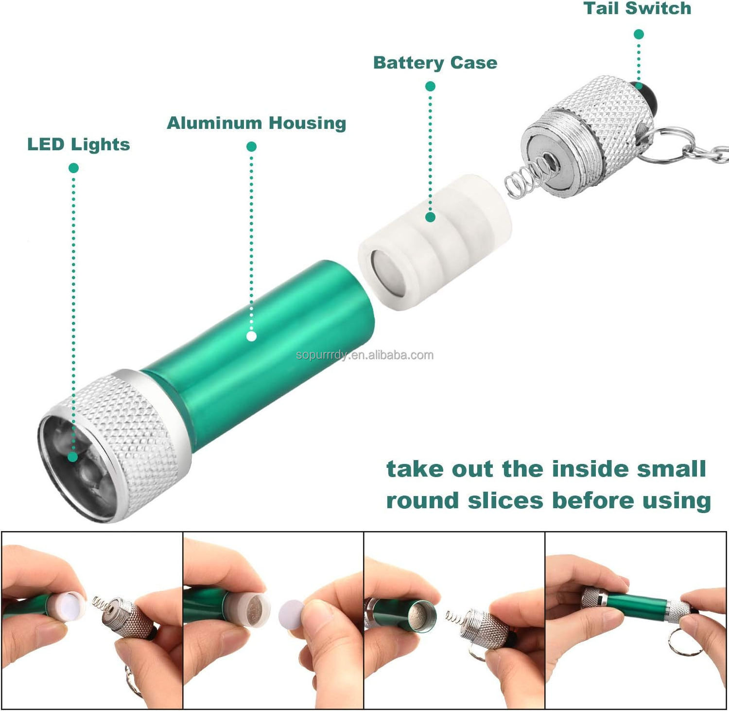 Promotional Custom Logo Aluminum Mini Pocket Led Flashlight Keychain Portable 5 Bulb LED Flashlight for Camping Party Favors