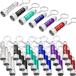 Promotional Custom Logo Aluminum Mini Pocket Led Flashlight Keychain Portable 5 Bulb LED Flashlight for Camping Party Favors