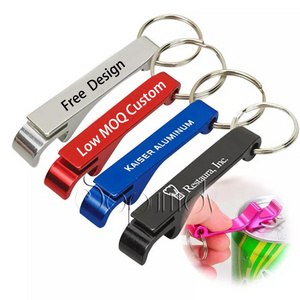 Custom Laser Logo Beer Bottle Tin Opener Metal Stainless Steel Can Wine Opener For Bar Hotel Advertising Cheap Gifts Key Chain