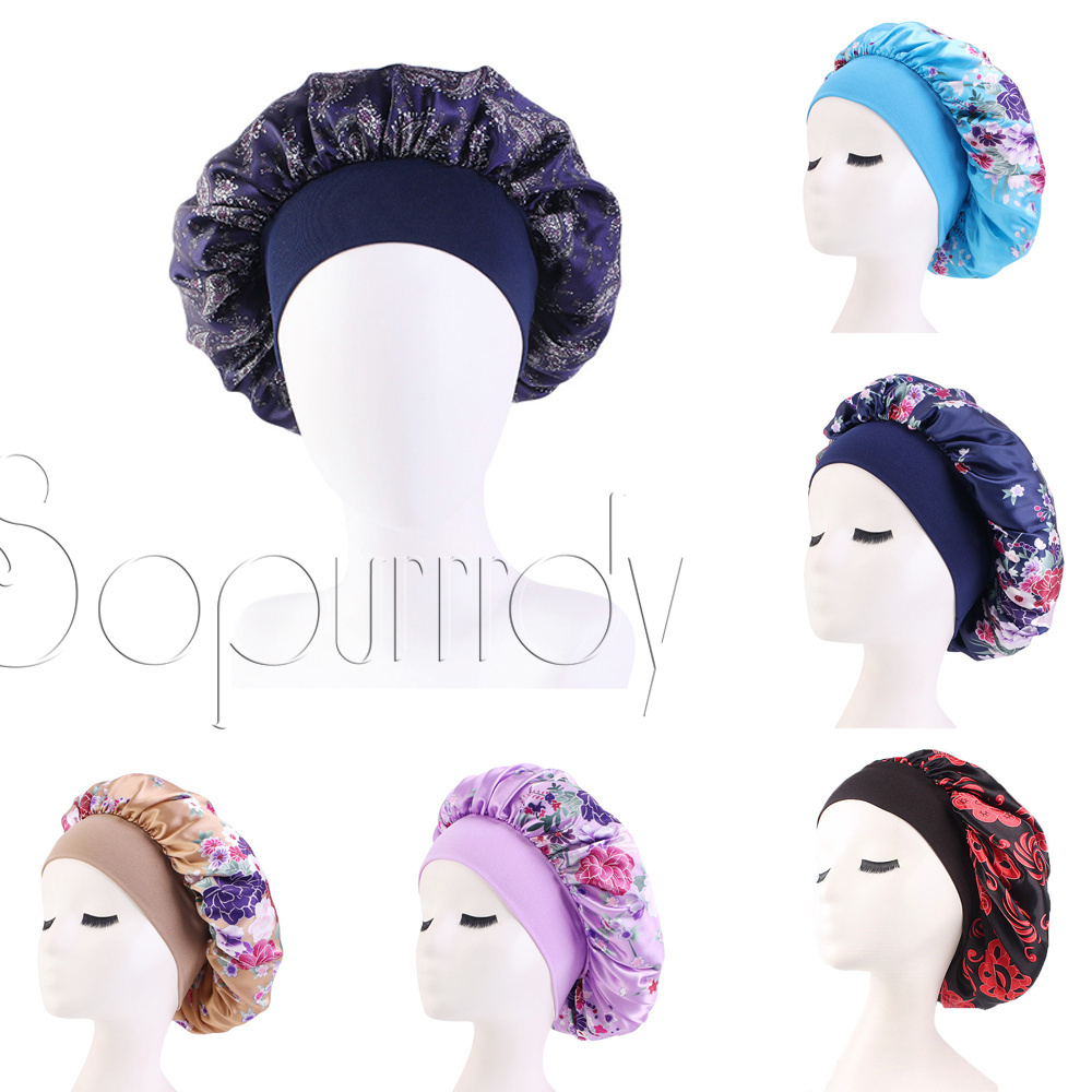 Wholesale Silk Hair Bonnets Sleeping Cap Women Satin Sublimation Designer Bonnets En Satin Silk Customize Bonnets