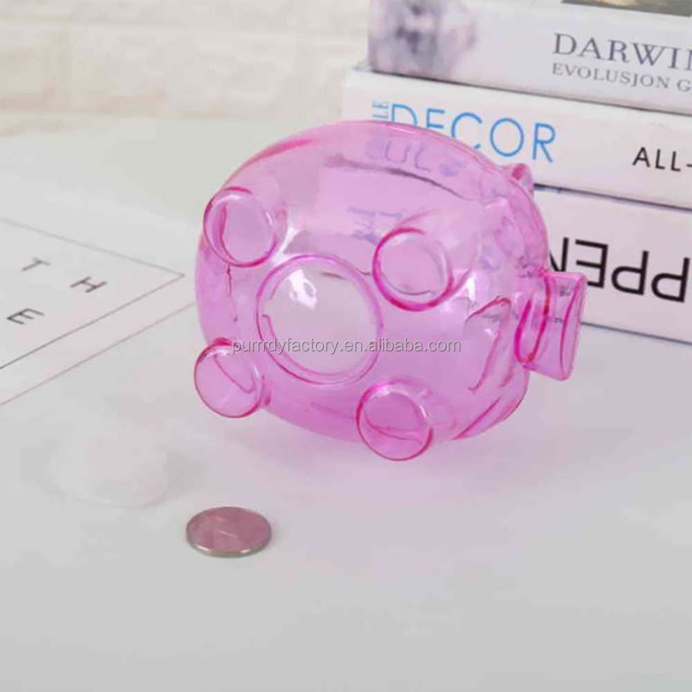 Custom Logo Plastic Mini Atm Piggy Bank For Kids Saving Money Piggy Bank Colorful Transparent Money Saving Box Boys Girl Toys