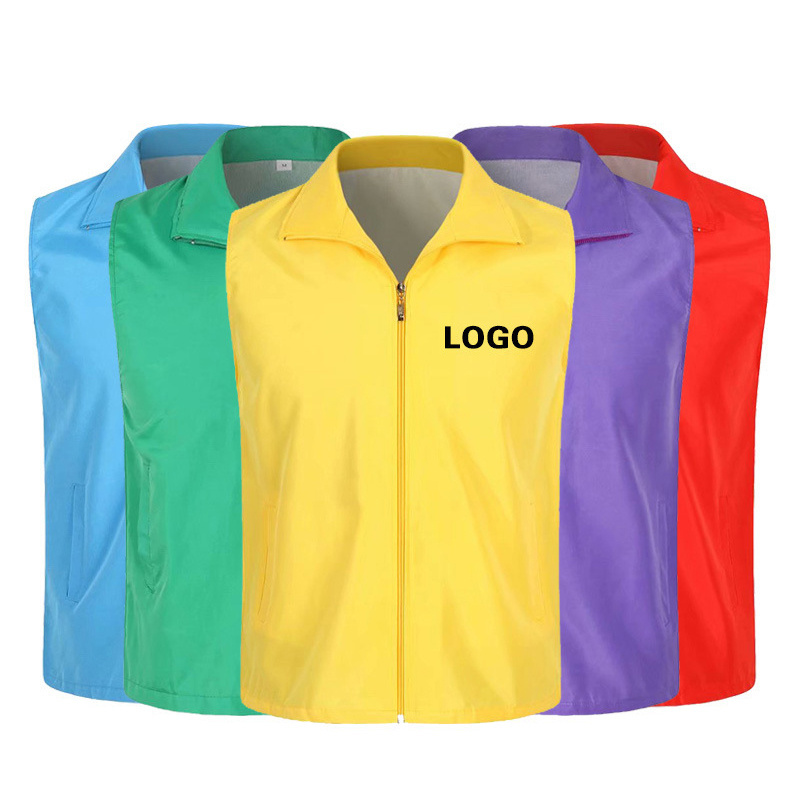 Wholesale Cheap Custom Unisex Advertising Volunteer Vest With Logo Printing Logo