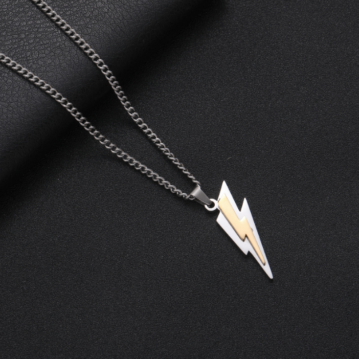 2023 Stainless Steel Personalized Lightning Pendant Necklace for unisex