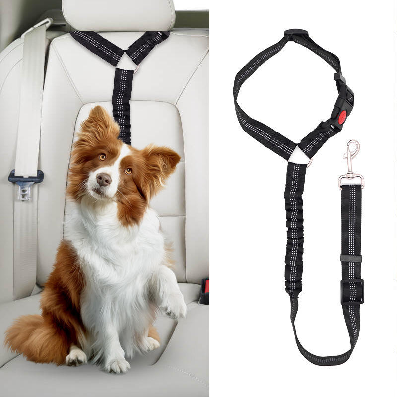 Factory Wholesale Safety Heavy Duty Durable Retractable Adjustable Bungee Nylon Dog Pet Vehicle Car Seatbelts Seat Leash Belt