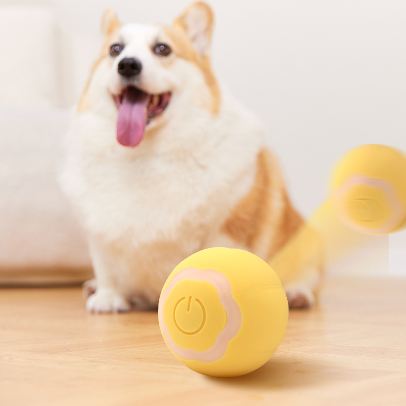 OEM ODM Automatic Moving Bouncing USB Rechargeable Smart Interactive Cat Dog Pet Rolling Balls Toy with LED Light